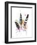 Calm Three Feathers-OnRei-Framed Art Print