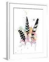 Calm Three Feathers-OnRei-Framed Art Print