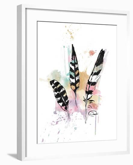 Calm Three Feathers-OnRei-Framed Art Print