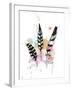 Calm Three Feathers-OnRei-Framed Art Print