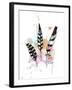 Calm Three Feathers-OnRei-Framed Art Print