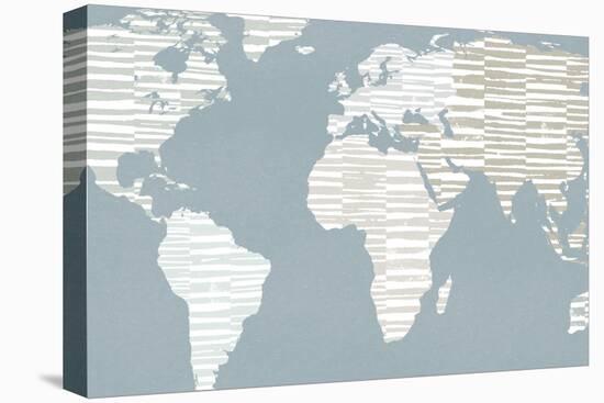 Calm World Map Crop-Moira Hershey-Stretched Canvas