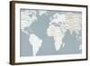 Calm World Map Crop-Moira Hershey-Framed Art Print