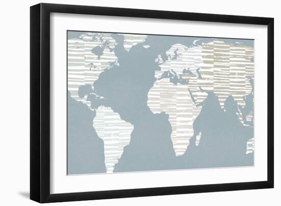 Calm World Map Crop-Moira Hershey-Framed Art Print