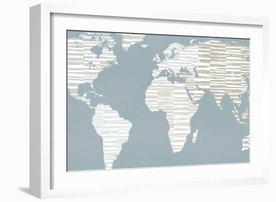 Calm World Map Crop-Moira Hershey-Framed Art Print