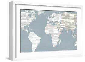 Calm World Map Crop-Moira Hershey-Framed Art Print