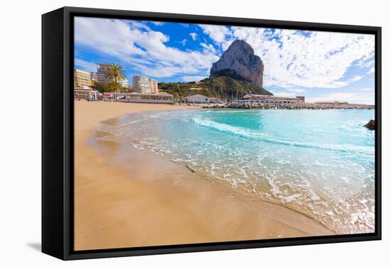 Calpe Playa Cantal Roig Beach near Penon De Ifach at Alicante Spain-holbox-Framed Stretched Canvas