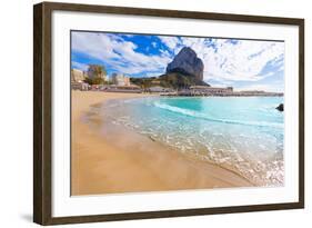 Calpe Playa Cantal Roig Beach near Penon De Ifach at Alicante Spain-holbox-Framed Photographic Print