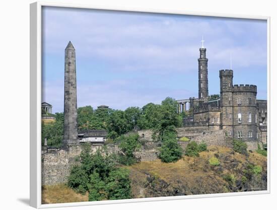 Calton Hill Monuments, Edinburgh, Lothian, Scotland, United Kingdom-Guy Thouvenin-Framed Photographic Print