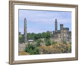 Calton Hill Monuments, Edinburgh, Lothian, Scotland, United Kingdom-Guy Thouvenin-Framed Photographic Print