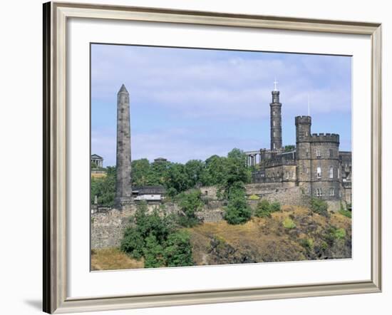 Calton Hill Monuments, Edinburgh, Lothian, Scotland, United Kingdom-Guy Thouvenin-Framed Photographic Print