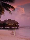 Beach and Water Villas at Sunset, Maldive Islands, Indian Ocean-Calum Stirling-Framed Photographic Print