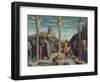 Calvary, Central Predella Panel from the St. Zeno of Verona Altarpiece, 1456-60-Andrea Mantegna-Framed Giclee Print