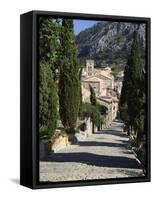 Calvary Steps with View over Old Town, Pollenca (Pollensa), Mallorca (Majorca), Balearic Islands, S-Stuart Black-Framed Stretched Canvas