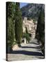 Calvary Steps with View over Old Town, Pollenca (Pollensa), Mallorca (Majorca), Balearic Islands, S-Stuart Black-Stretched Canvas