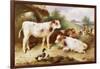 Calves and Poultry by a Byre-Walter Hunt-Framed Giclee Print