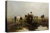 Calves at a Trough-Willem Maris-Stretched Canvas