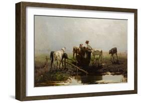 Calves at a Trough-Willem Maris-Framed Giclee Print