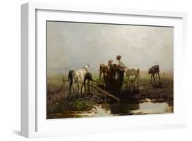 Calves at a Trough-Willem Maris-Framed Giclee Print