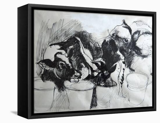 Calves; day-old-Brenda Brin Booker-Framed Stretched Canvas