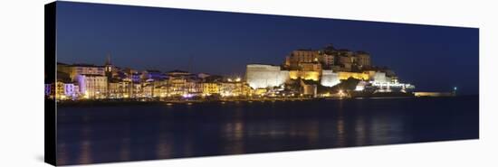 Calvi at Night, Balagne, Corsica, France, Mediterranean, Europe-Markus Lange-Stretched Canvas