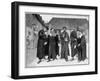 Calvin and the Four Syndics in the Courtyard of the College of Geneva-null-Framed Giclee Print