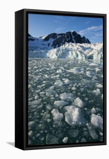 Calving Arctic Glacier, Svalbard-Paul Souders-Framed Stretched Canvas