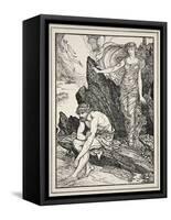 Calypso Takes Pity on Ulysses, from 'Tales of the Greek Seas' by Andrew Lang, 1926-Henry Justice Ford-Framed Stretched Canvas