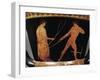 Calyx-Krater Attributed to Painter of Kleophrades, Detail of Athlete with Trainer-null-Framed Giclee Print