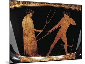 Calyx-Krater Attributed to Painter of Kleophrades, Detail of Athlete with Trainer-null-Mounted Giclee Print