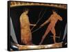 Calyx-Krater Attributed to Painter of Kleophrades, Detail of Athlete with Trainer-null-Framed Stretched Canvas