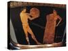 Calyx-Krater Attributed to Painter of Kleophrades, Detail of Discobolus with Trainer-null-Stretched Canvas