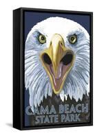 Cama Beach State Park, Washington - Eagle Up Close-Lantern Press-Framed Stretched Canvas