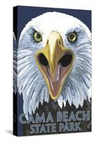 Cama Beach State Park, Washington - Eagle Up Close-Lantern Press-Stretched Canvas