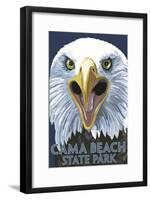 Cama Beach State Park, Washington - Eagle Up Close-Lantern Press-Framed Art Print