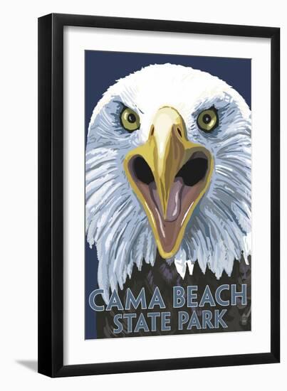 Cama Beach State Park, Washington - Eagle Up Close-Lantern Press-Framed Art Print