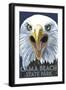 Cama Beach State Park, Washington - Eagle Up Close-Lantern Press-Framed Art Print