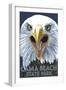 Cama Beach State Park, Washington - Eagle Up Close-Lantern Press-Framed Art Print