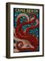 Cama Beach State Park, Washington - Octopus Mosaic-Lantern Press-Framed Art Print