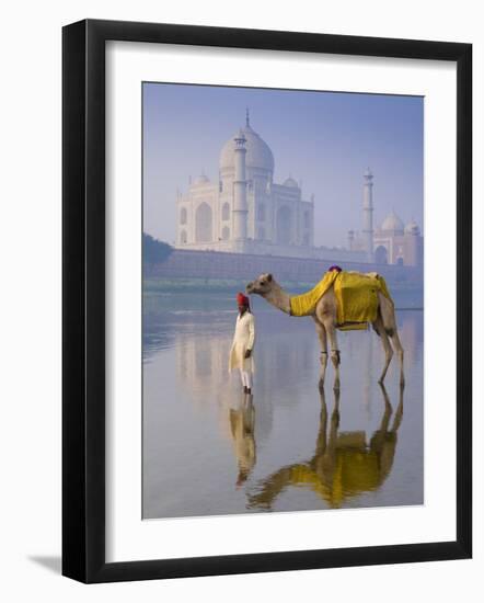 Camal and Driver, Taj Mahal, Agra, Uttar Pradesh, India-Doug Pearson-Framed Photographic Print