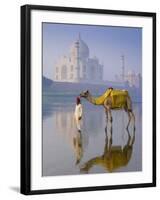 Camal and Driver, Taj Mahal, Agra, Uttar Pradesh, India-Doug Pearson-Framed Photographic Print