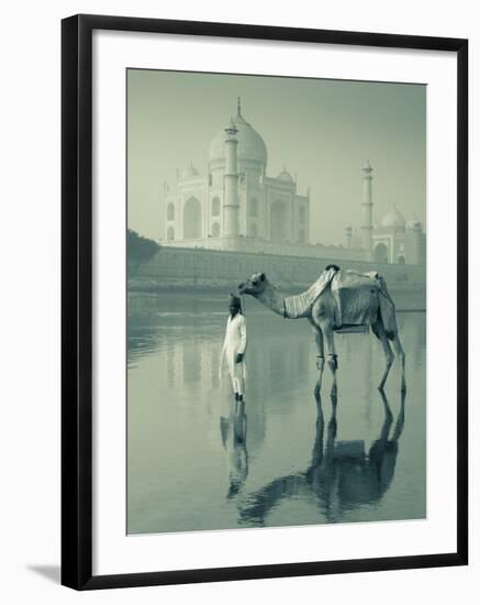 Camal and Driver, Taj Mahal, Agra, Uttar Pradesh, India-Doug Pearson-Framed Photographic Print