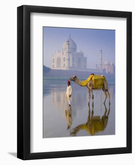 Camal and Driver, Taj Mahal, Agra, Uttar Pradesh, India-Doug Pearson-Framed Photographic Print