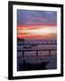 Camamu Bay, Island of Tinhare, Sunset over Jetty and Boats, Village of Morro De Sao Paulo, Brazil-Mark Hannaford-Framed Photographic Print