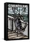 Camano Island, Washington - Dungeness Crab - Scratchboard-Lantern Press-Framed Stretched Canvas