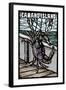 Camano Island, Washington - Dungeness Crab - Scratchboard-Lantern Press-Framed Art Print