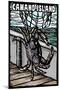 Camano Island, Washington - Dungeness Crab - Scratchboard-Lantern Press-Mounted Art Print