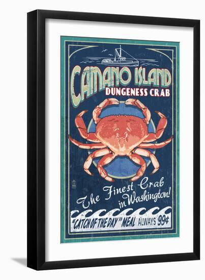 Camano Island, Washington - Dungeness Crab-Lantern Press-Framed Art Print