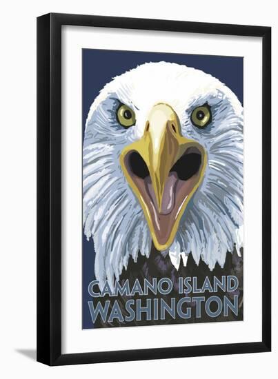 Camano Island, Washington - Eagle Up Close-Lantern Press-Framed Art Print