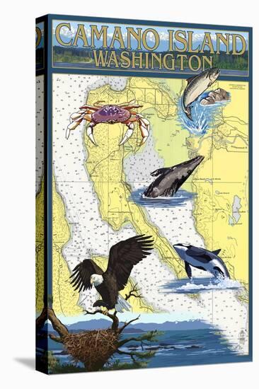 Camano Island, Washington - Nautical Chart-Lantern Press-Stretched Canvas